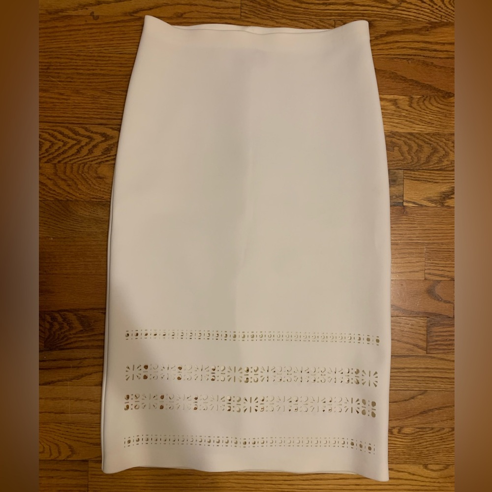 Clover Canyon Cream Embellished Pencil Skirt